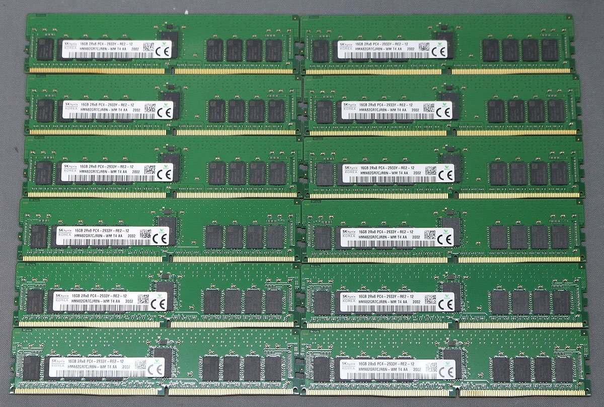 SK hynix HMA82GR7CJR8N-WM Registered DIMM RDIMM 12 pcs 16GB PC4-2933Y [h1248324019]