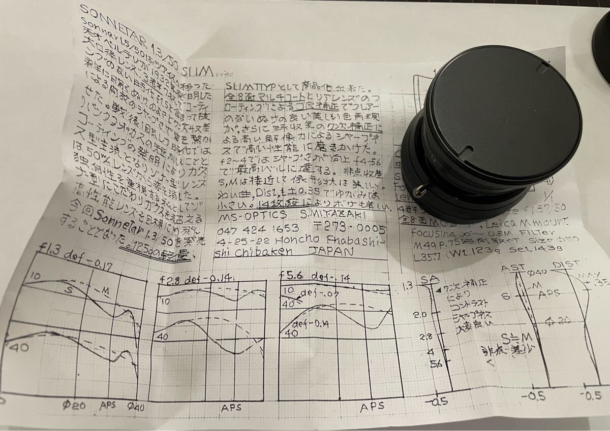 Miyazaki Optical SONNETAR 1.3/50 Camera Lens Full Set of Accessories [x1191244612]