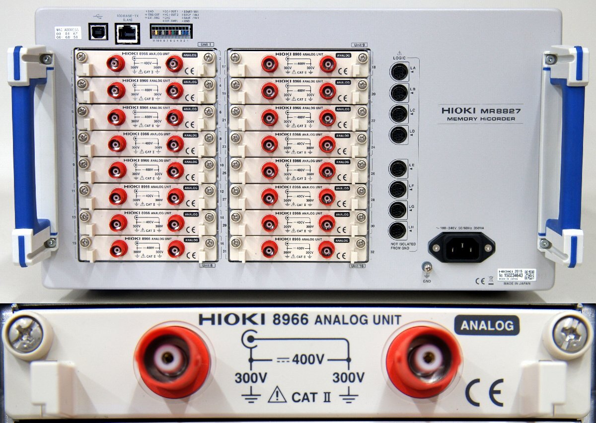 HIOKI MR8827 Memory HiCORDER Analog Unit x 16 SSD Unit U8350 Printer Unit [r1197929502]