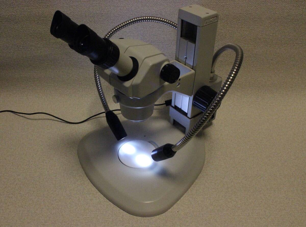 Nikon SMZ445 Stereo Microscope Eyepiece 10x/20 10x/21 Hayashi Repik Twin Arm LED Lighting HDA-TW3B Plain Stand C-PS [k1216320989]