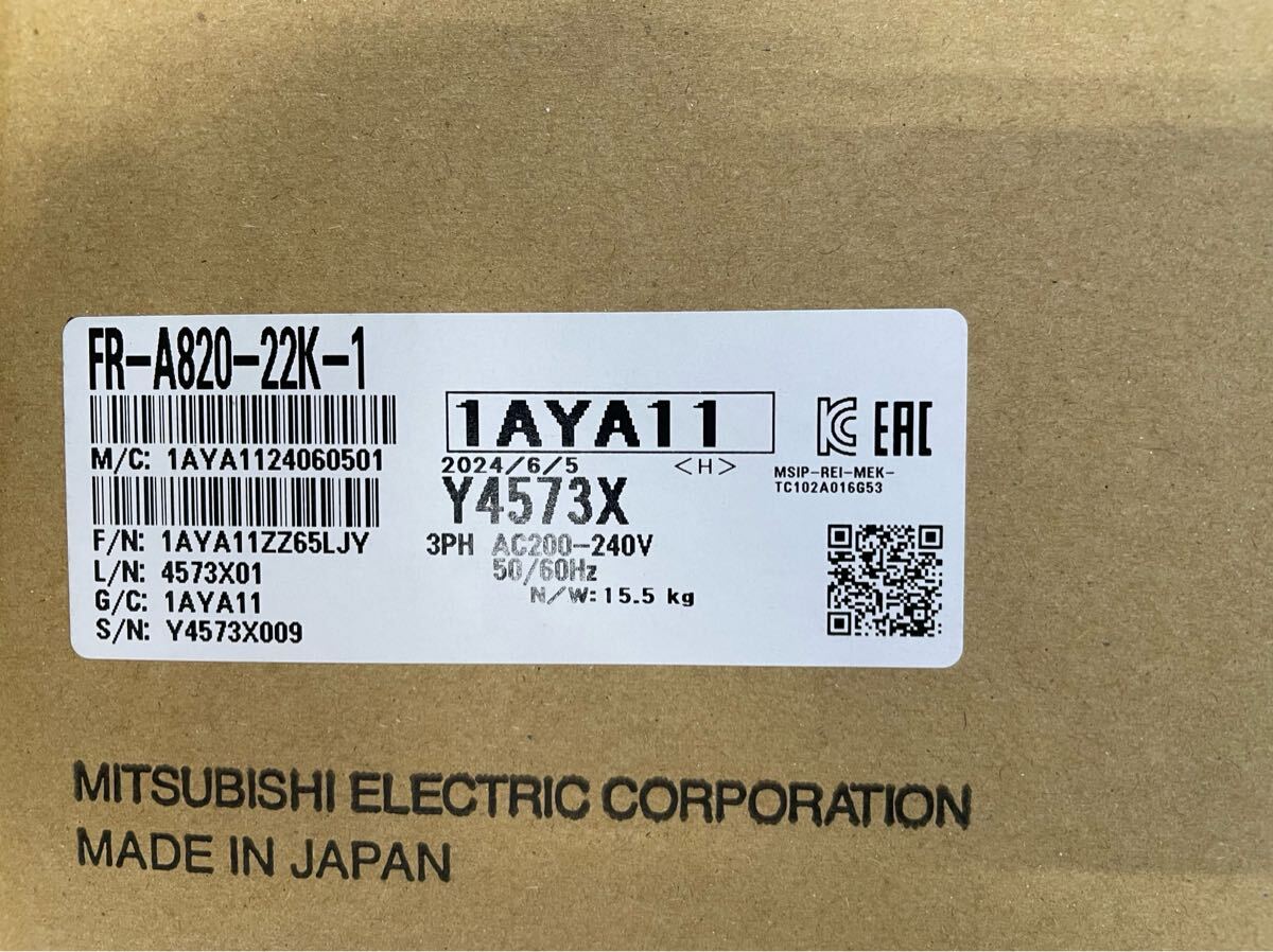 Mitsubishi Electric FR-A820-22K-1 Inverter 22KW AC200V [c1193448893]