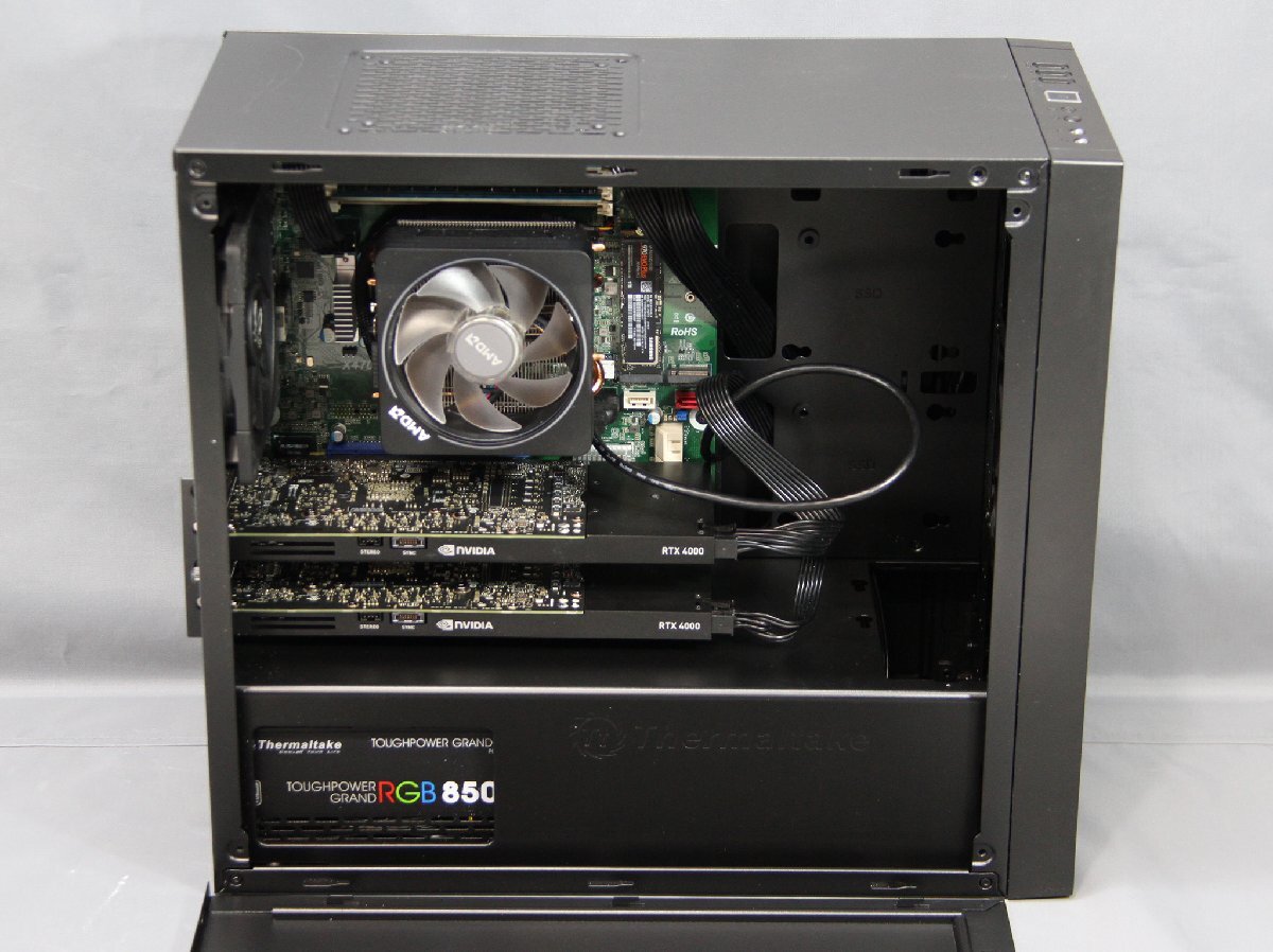 NVIDIA Quadro RTX4000 x2 AMD Ryzen 7 3800X Custom PC 32GB RAM 1TB SSD 850W Power Supply Thermaltake Case (for parts or not working) [j1241584328]