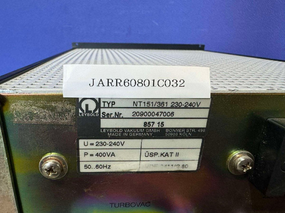 LEYBOLD TURBOTRONIK NT 151/361 Turbo Molecular Pump Controller [h1147688362]