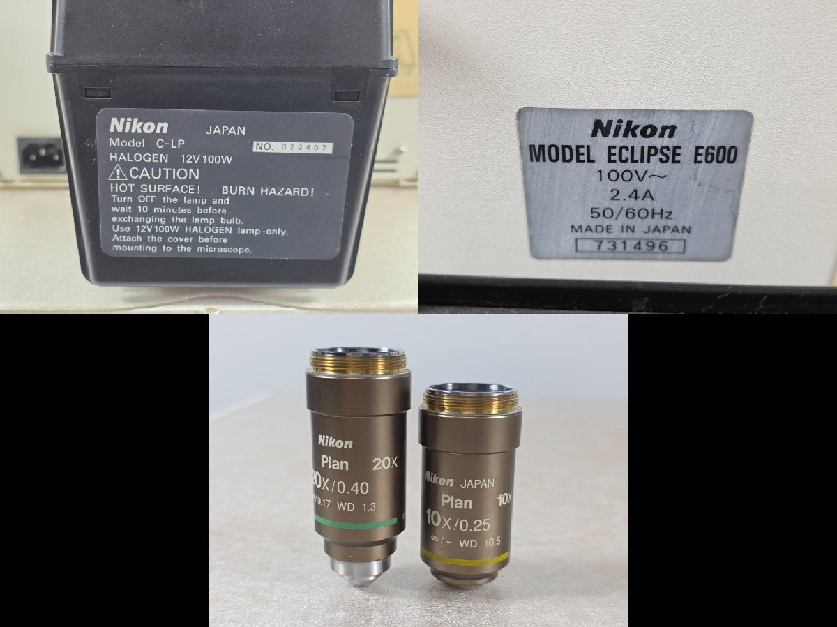 Nikon ECLIPSE E600 Microscope with Nikon Plan 10x 0.25 and Nikon Plan 20x 0.40 Objective Lenses [q1234798158]