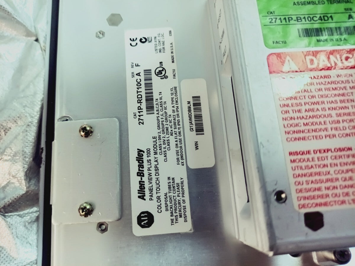 Allen-Bradley 2711P-B10C4D1 PanelView Plus 1000 Touch Panel with 2711P-RP1 2711P-RDT10C [e1246509221]