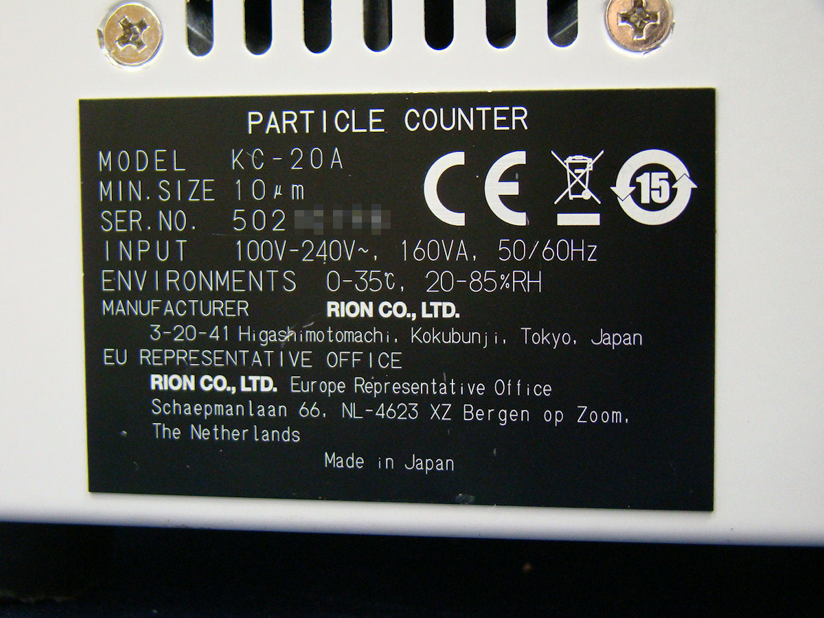 Rion KC-20A Airborne Particle Counter [d1041256520]