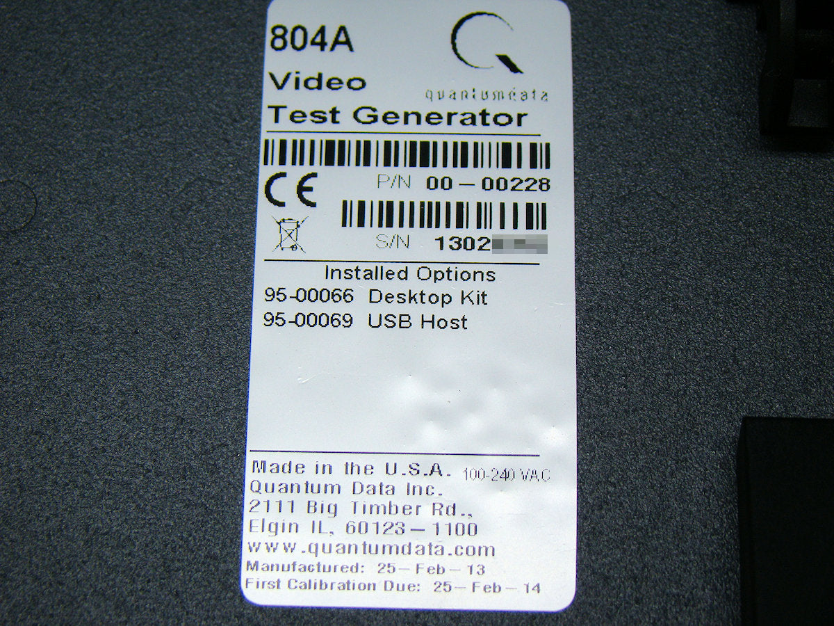 QUANTUM DATA 804A VIDEO TEST GENERATOR 4K2K HDMI2.0 (for parts or not working) [e1043146119]