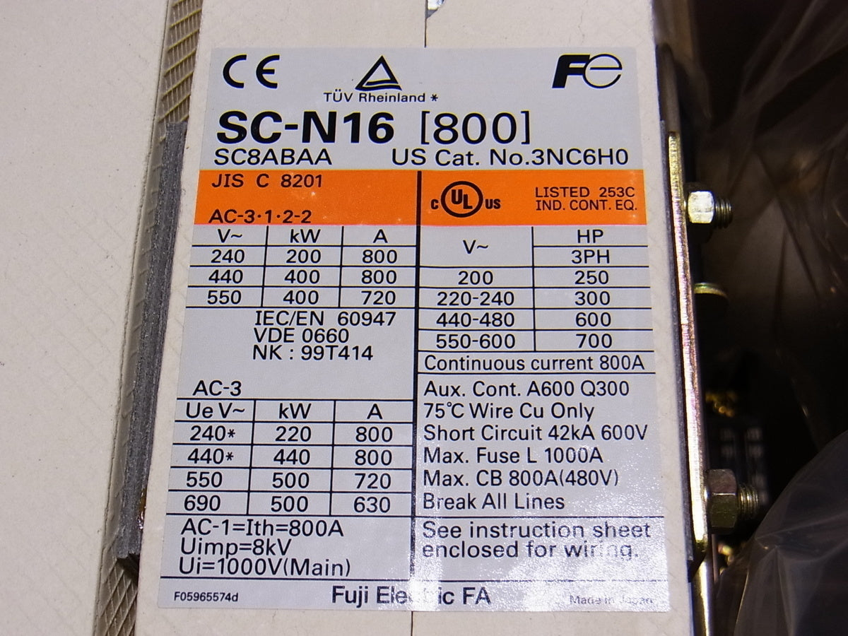 Fuji Electric SC-N16 Magnetic Contactor AC200 [q1054337778]