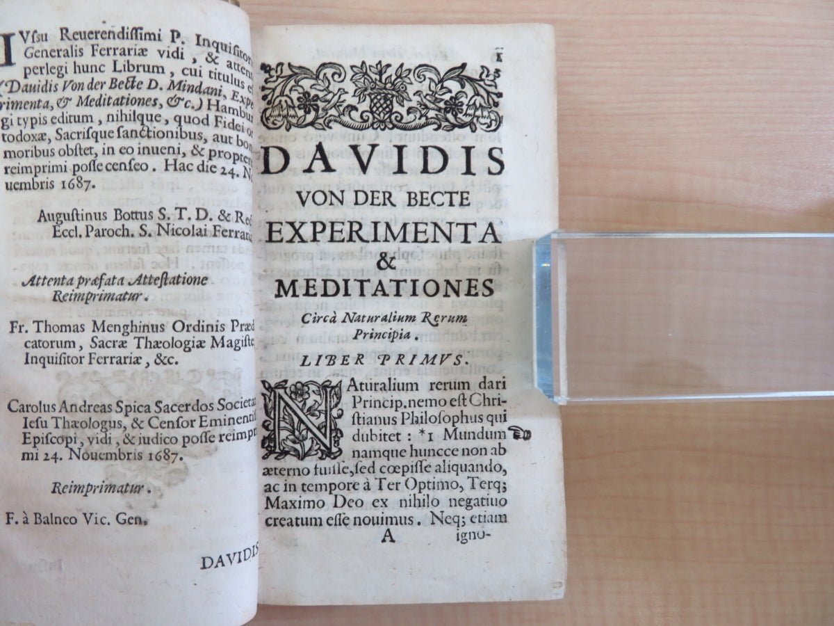 Davidis von der Becte D. Mindani 1688 First Edition Philosophy Book [w1055069791]
