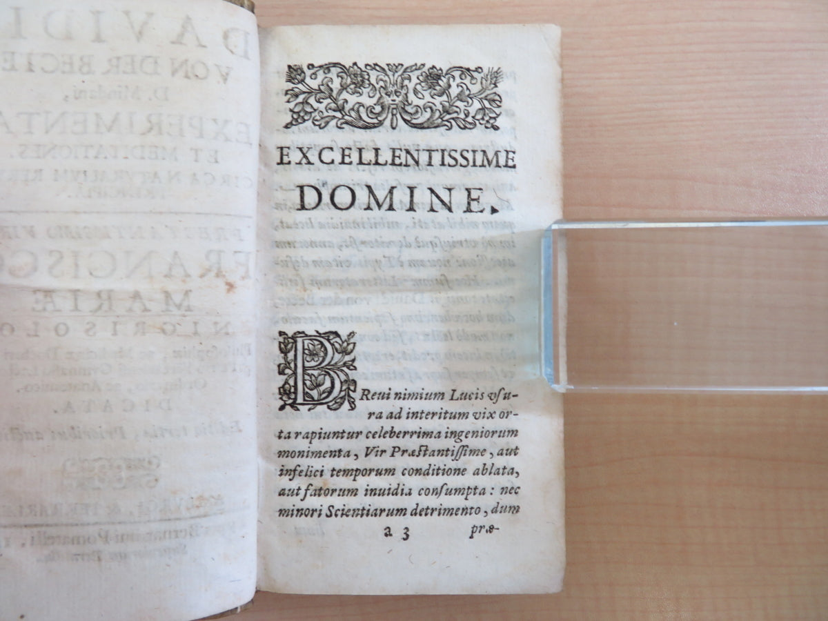 Davidis von der Becte D. Mindani 1688 First Edition Philosophy Book [w1055069791]