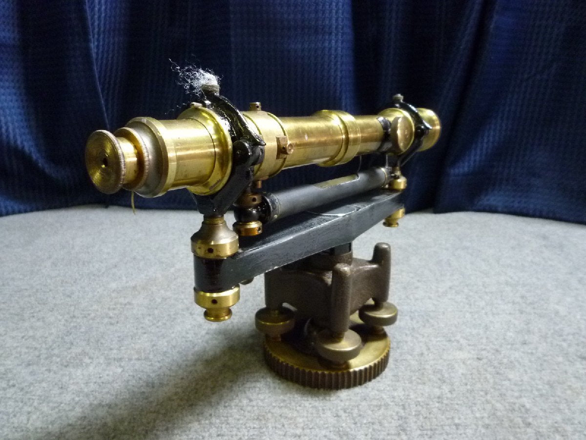 Brass Surveying Instrument with Wooden Box [q1062138458]