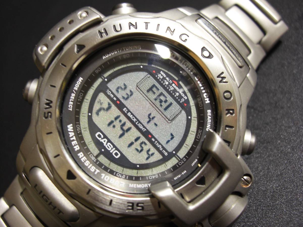 Casio Pro Trek Watch Hunting World 5th Edition Elephant Logo Lighting Thermometer Altimeter Compass [k1087832465]