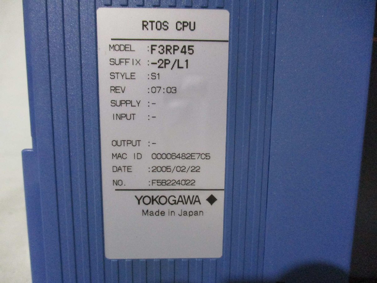 Yokogawa Electric F3RP45-2P/L1 RTOS CPU Module [d1115520112]