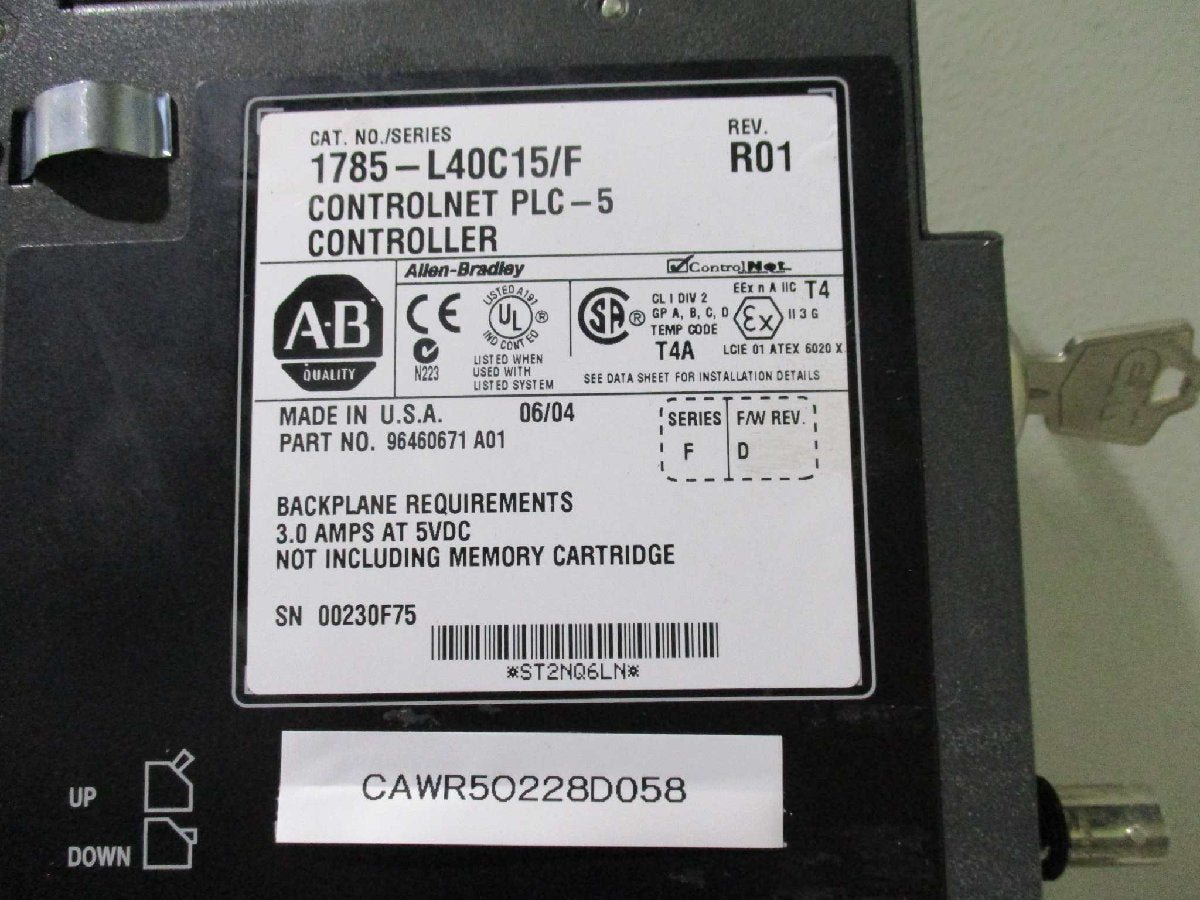ALLEN BRADLEY 1785-L40C15/F PLC Controller [b1115512092]
