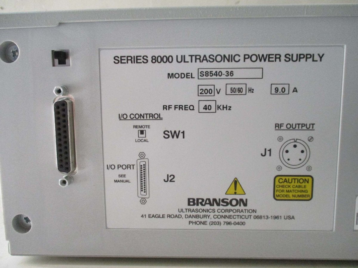 EMERSON SERIES 8000 ULTRASONIC POWER SUPPLY S8540-36 Branson 8500 SERIES ADVANCED ULTRASONIC OSCILLATOR [p1115515830]
