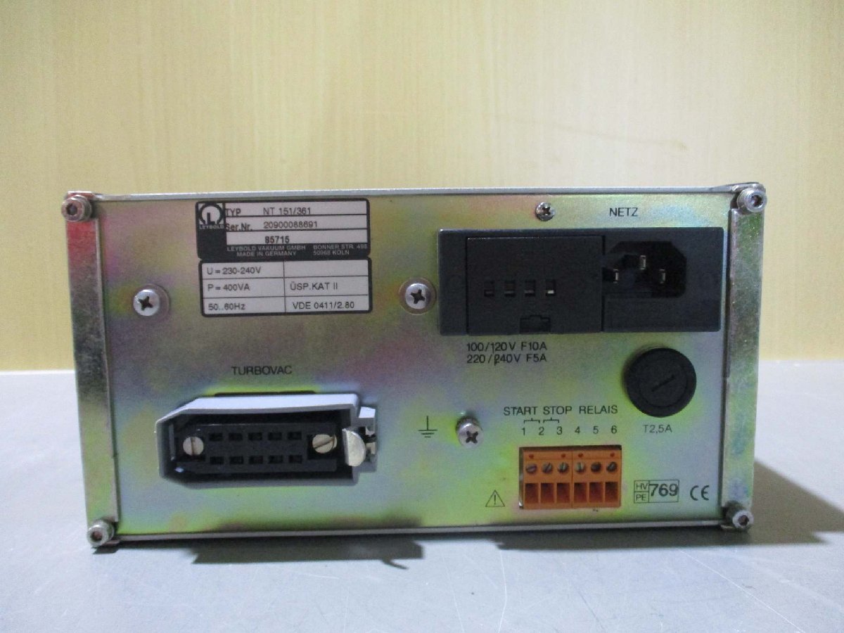 LEYBOLD TURBOTRONIK NT 151/361 Turbo Molecular Pump Controller [b1115523710]