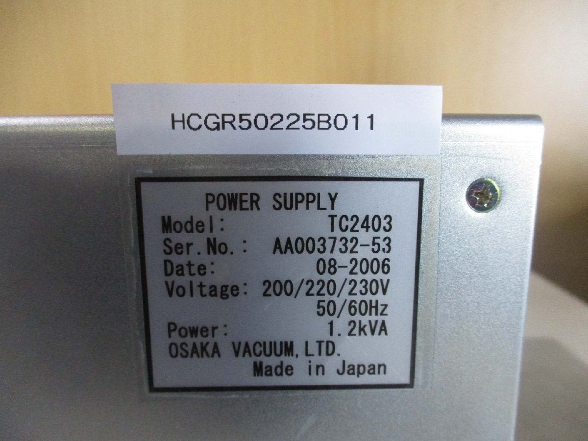 OSAKA TC2403 Turbo Pump Power Supply HCGR50225B011 [v1115536914]