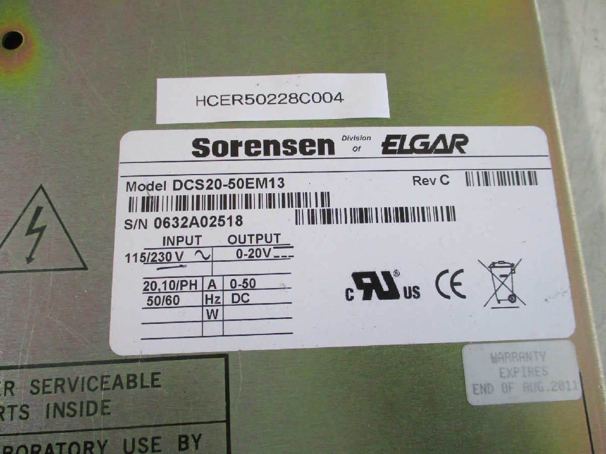 SORENSEN DCS20-50EM13 Programmable DC Power Supply [q1115520590]