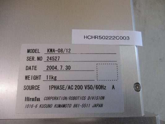 HIRATA KWA-08/12 Wafer Orientation Flat Alignment Machine Pre-Aligner [k1115527319]
