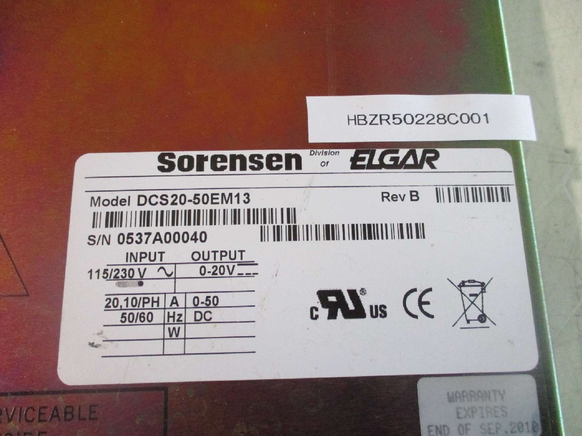 SORENSEN DCS20-50EM13 Programmable DC Power Supply [n1115515094]