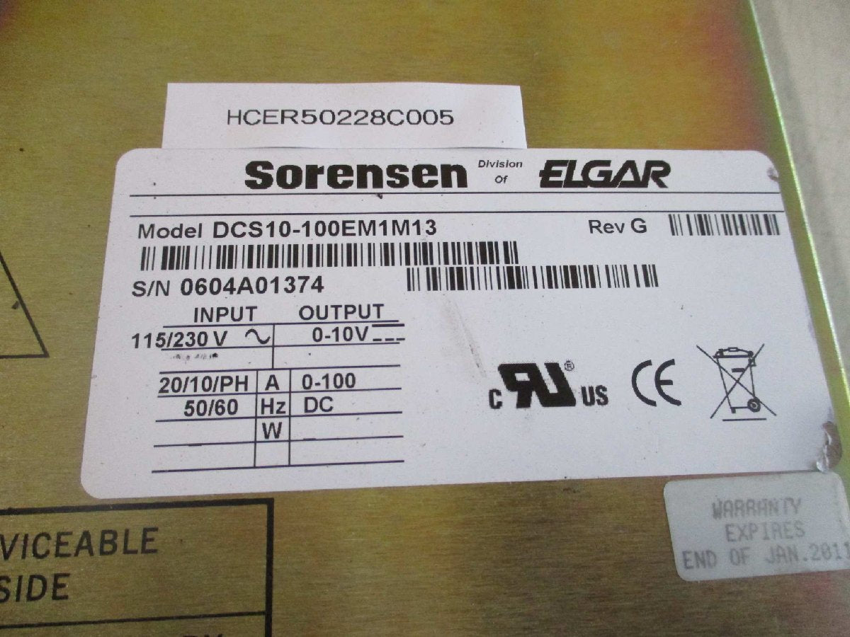SORENSEN DCS10-100EM1M13 Programmable DC Power Supply [k1115528179]