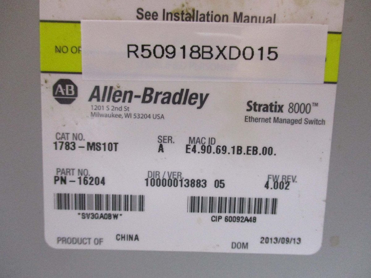 Allen Bradley Stratix 8000 Managed Switch 1783-MX08T Series A PLC Module [1115551417]