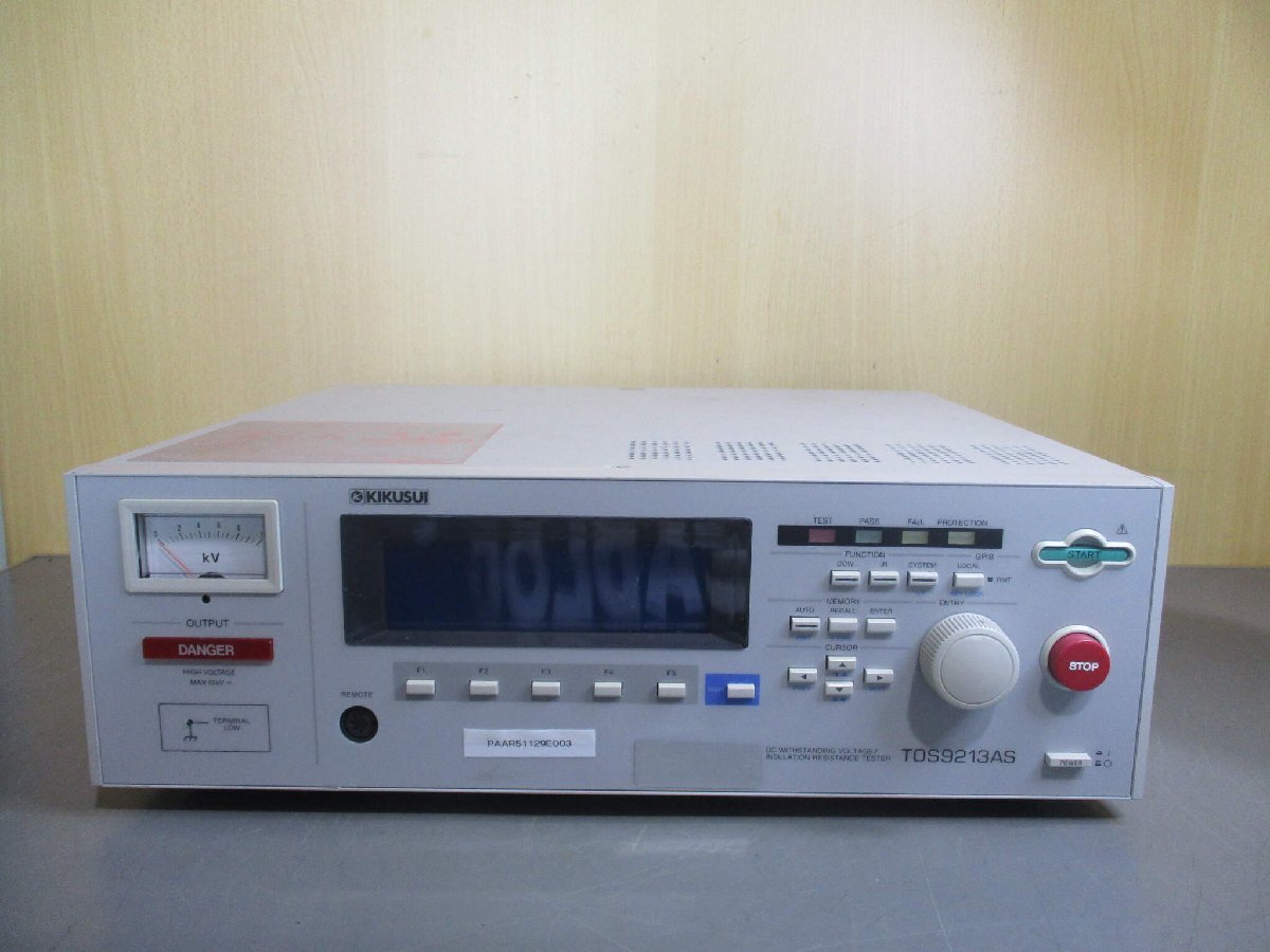 KIKUSUI TOS9213AS Voltage Insulation Resistance Tester 200-240V 47-63Hz [s1119174317]