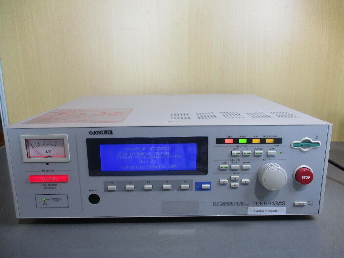KIKUSUI TOS9213AS DC Withstanding Voltage Insulation Resistance Tester 200-240V 47-63Hz [f1119170777]