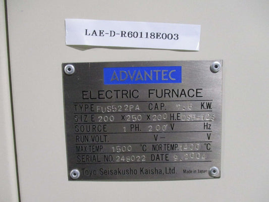TOYO ADVANTEC FUS522PA Electric Furnace [c1123536843]