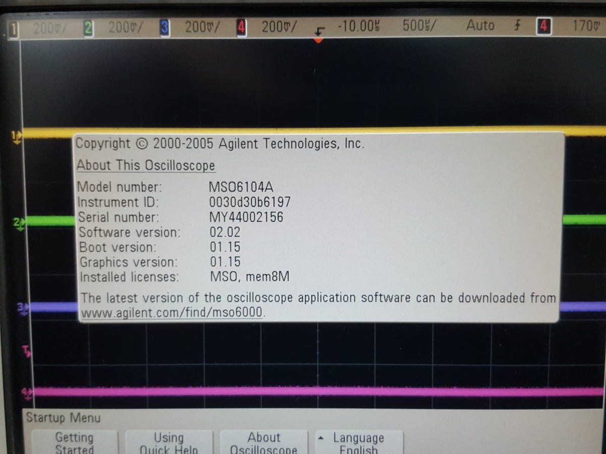 Agilent MSO6104A Mixed Signal Oscilloscope 1GHz 4+16ch [w1129413425]