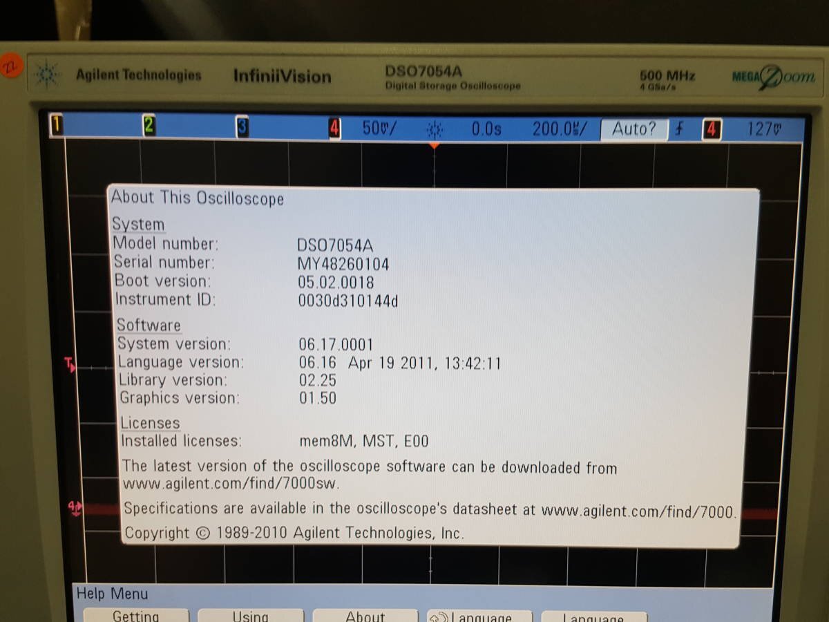 Agilent DSO7054A Digital Oscilloscope 500MHz 4GSa/s 4ch [x1130078629]