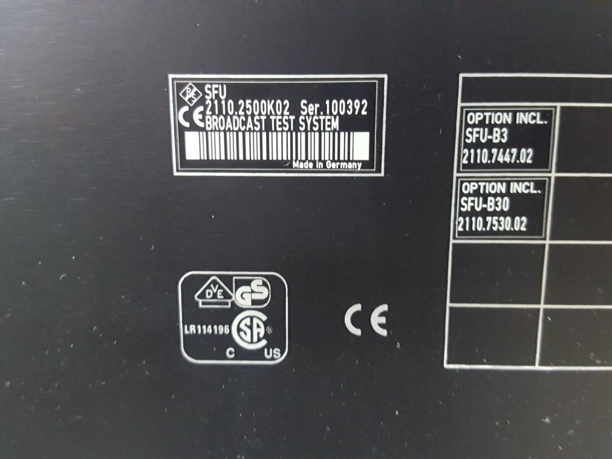 NBC R&S SFU Broadcast Test System Opt B3 B30 K1 K35 K40 K351 [o1130273925]
