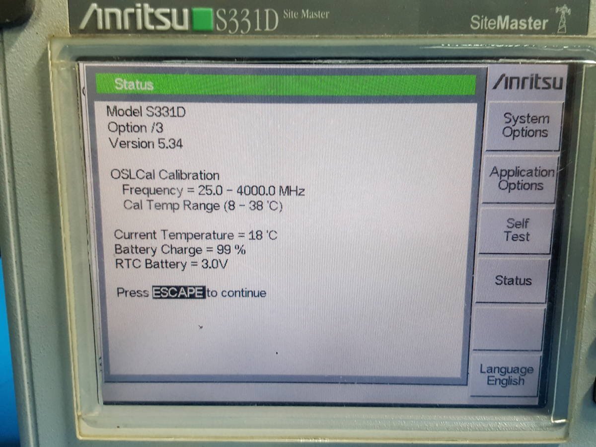 Anritsu S331D Site Master 25MHz to 4GHz [1131128655]
