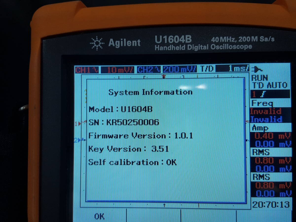 Agilent U1604B Handheld Digital Oscilloscope 40MHz 200MS/s 2ch [x1131152770]