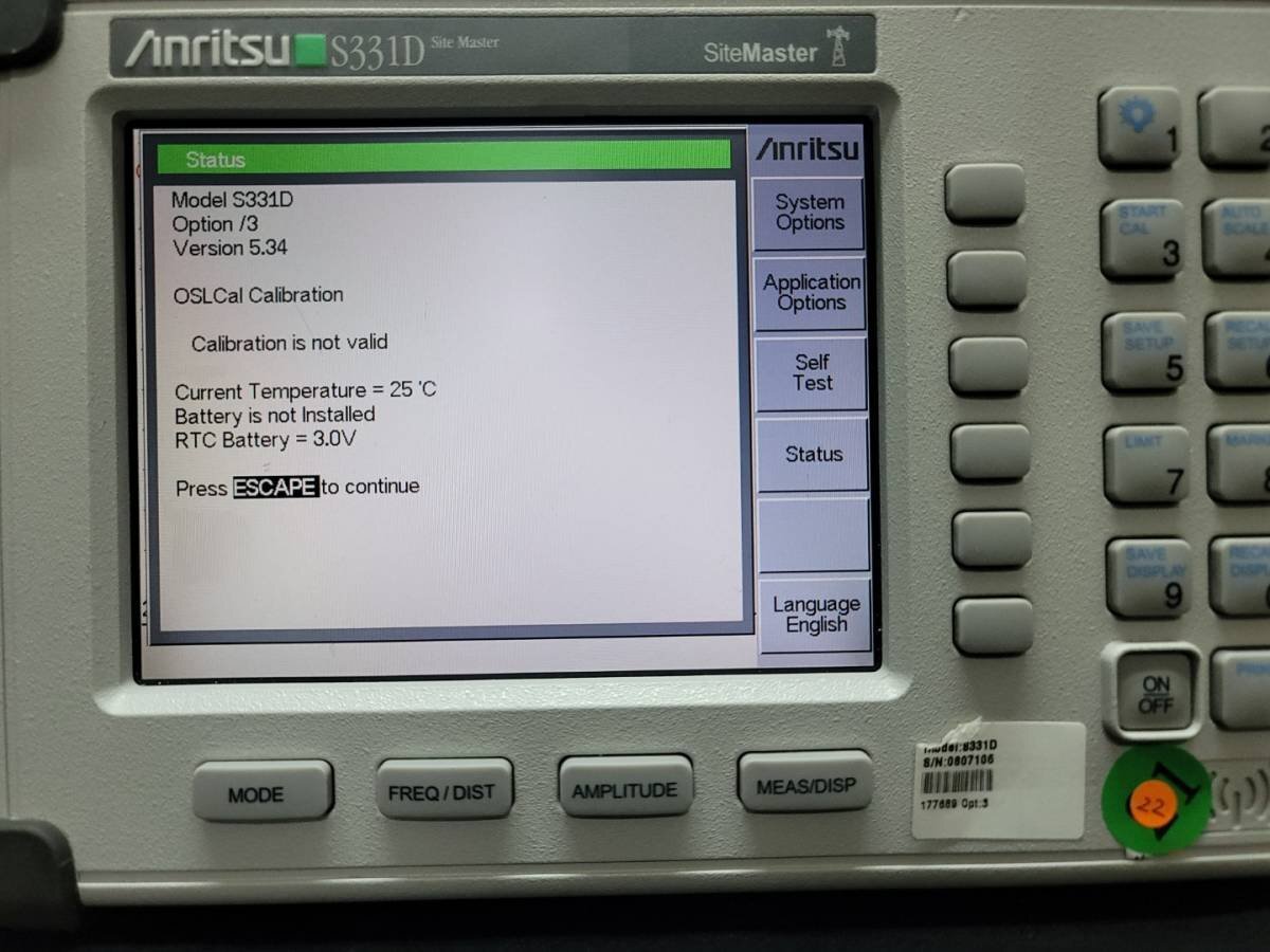Anritsu S331D Site Master Site Master Ver. 5.34 [n1131237728]