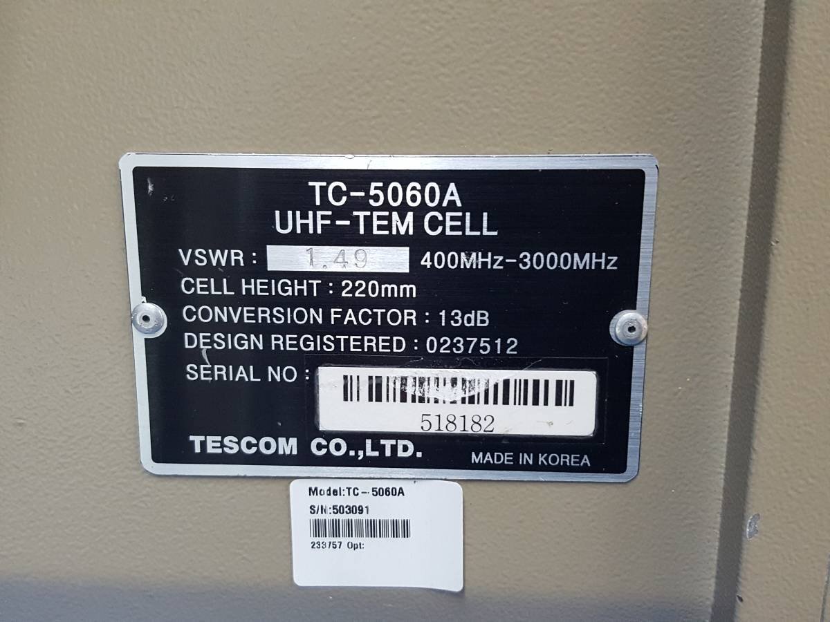 Tescom TC5060A UHF TEM Cell 3GHz USB Interface Port [l1131265270]