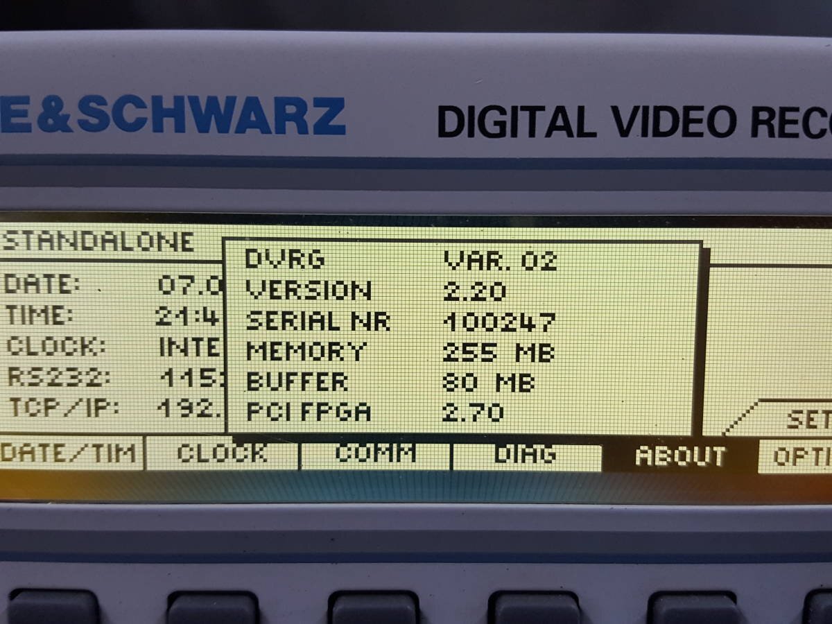 R&S DVRG Digital Video Recorder Generator SMPTE-310M interface [u1131747463]