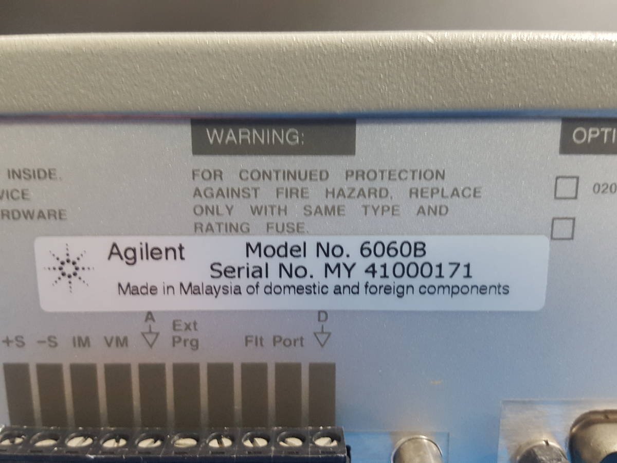 Agilent 6060B DC Electronic Load 3-60V 0-60A 300W (as-is) [p1132647863]