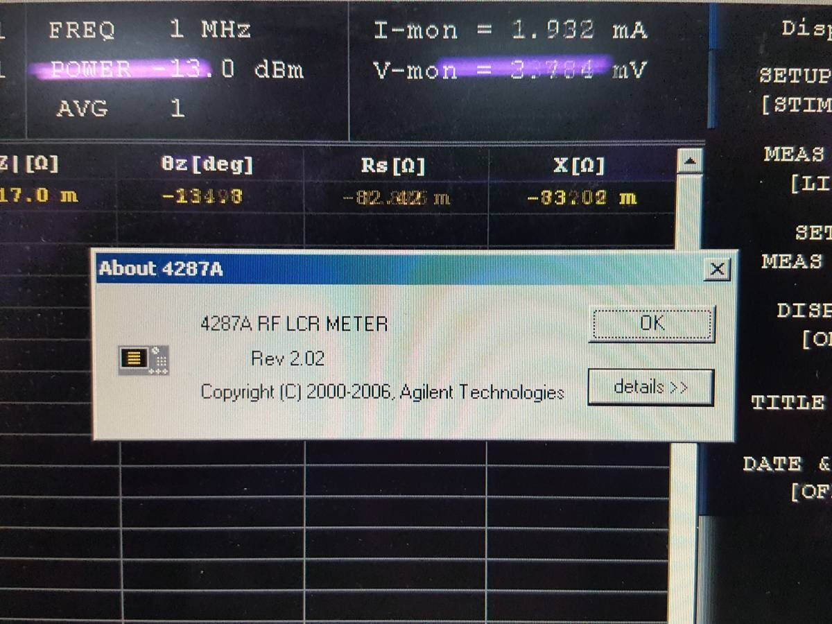 Agilent 4287A RF LCR Meter 1MHz-3GHz with Test Head [f1134531440]