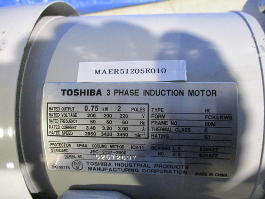 TOSHIBA IK 0.75KW Induction Motor SANWA MP220 Magnet Pump [v1137292326]