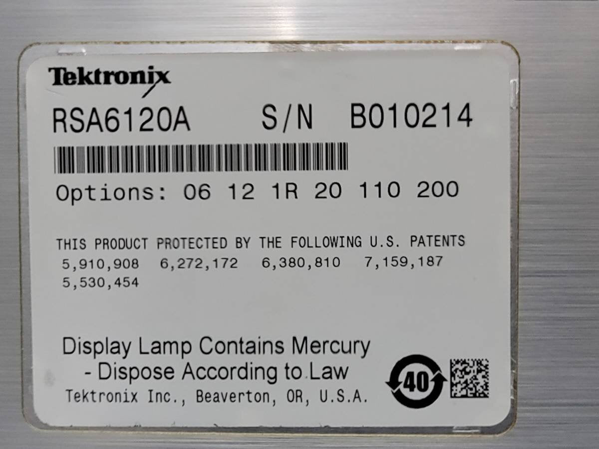 Tektronix RSA6120A Real Time Spectrum Analyzer 9kHz-20GHz (as-is) [b1140253687]