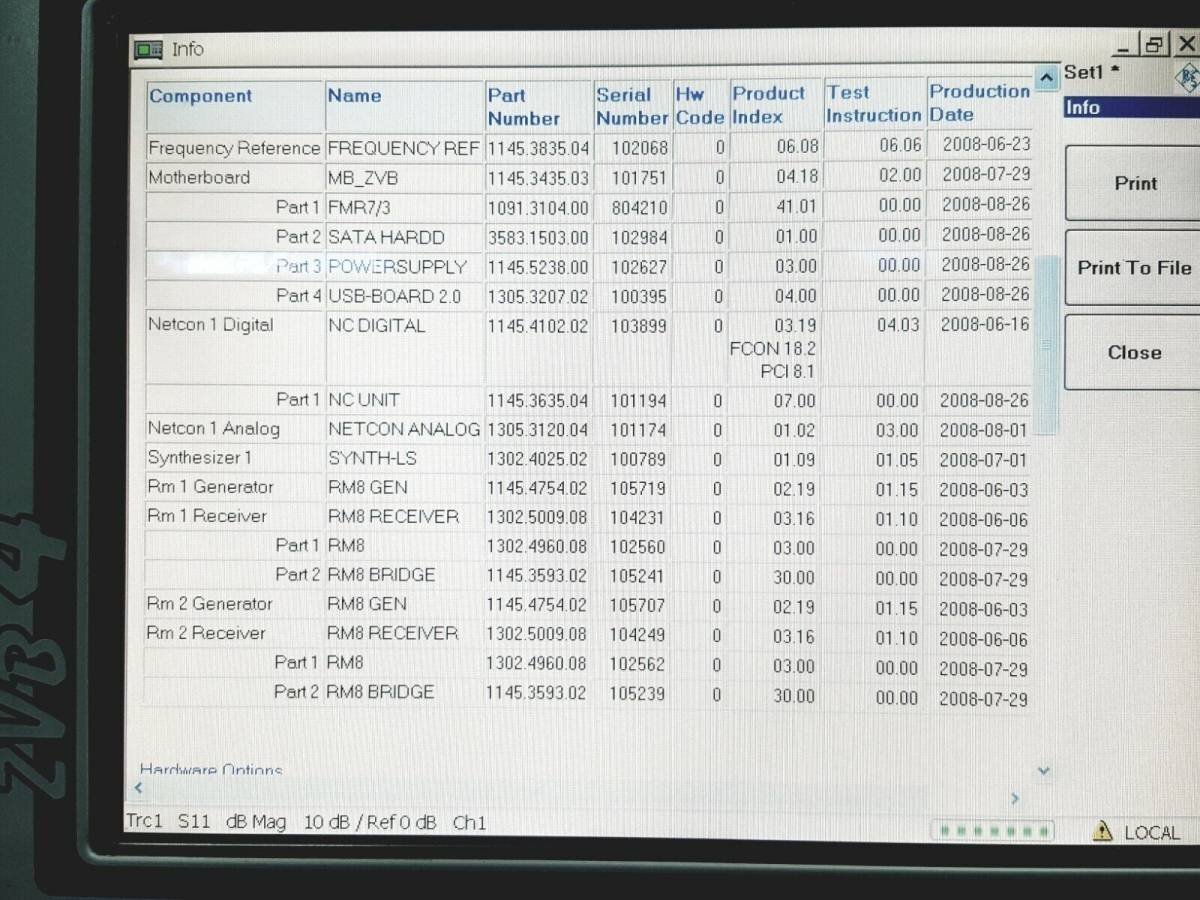 NBC R&S ZVB4 Vector Network Analyzer 300kHz-4GHz 2 Ports [c1140405492]
