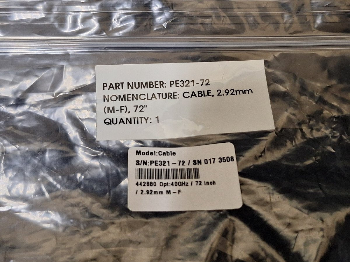 Pasternack PE321-72 VNA Test Cable 2.92mm (M) to 2.92mm (F) 40GHz 72inch Length [o1140934481]