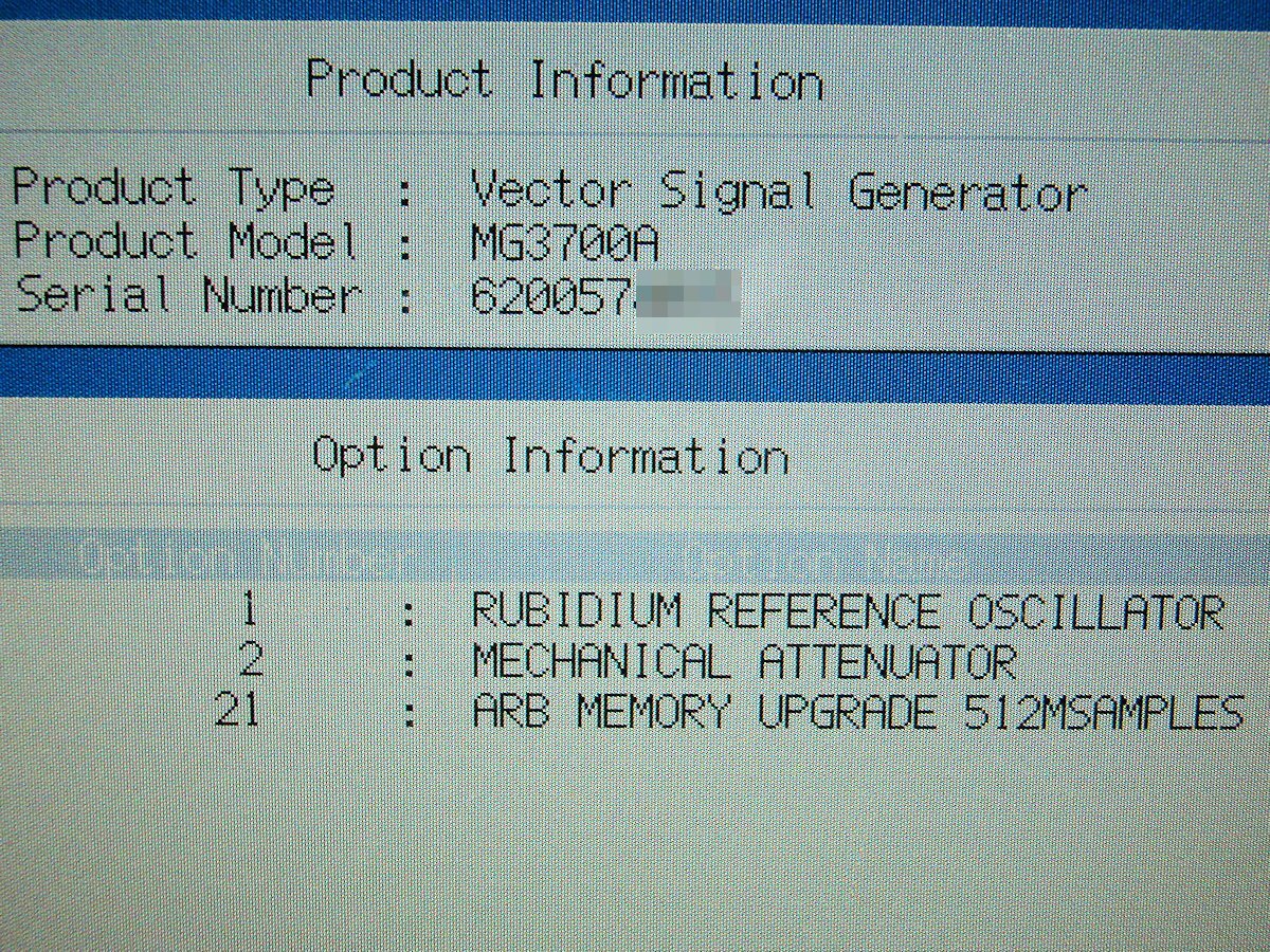 Anritsu MG3700A Vector Signal Generator 3GHz [h1143291103]