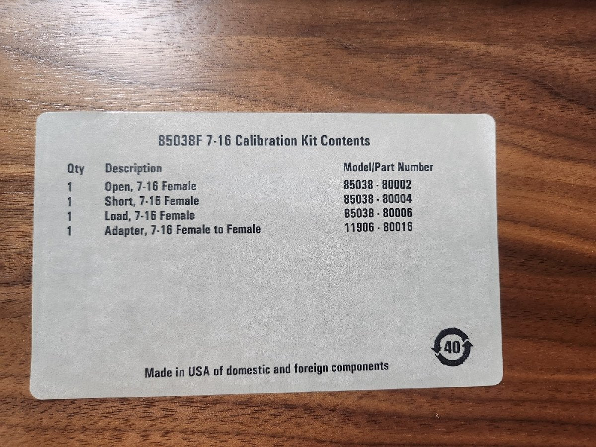 Keysight 85038F 7-16 Female Calibration Kit [r1154197221]
