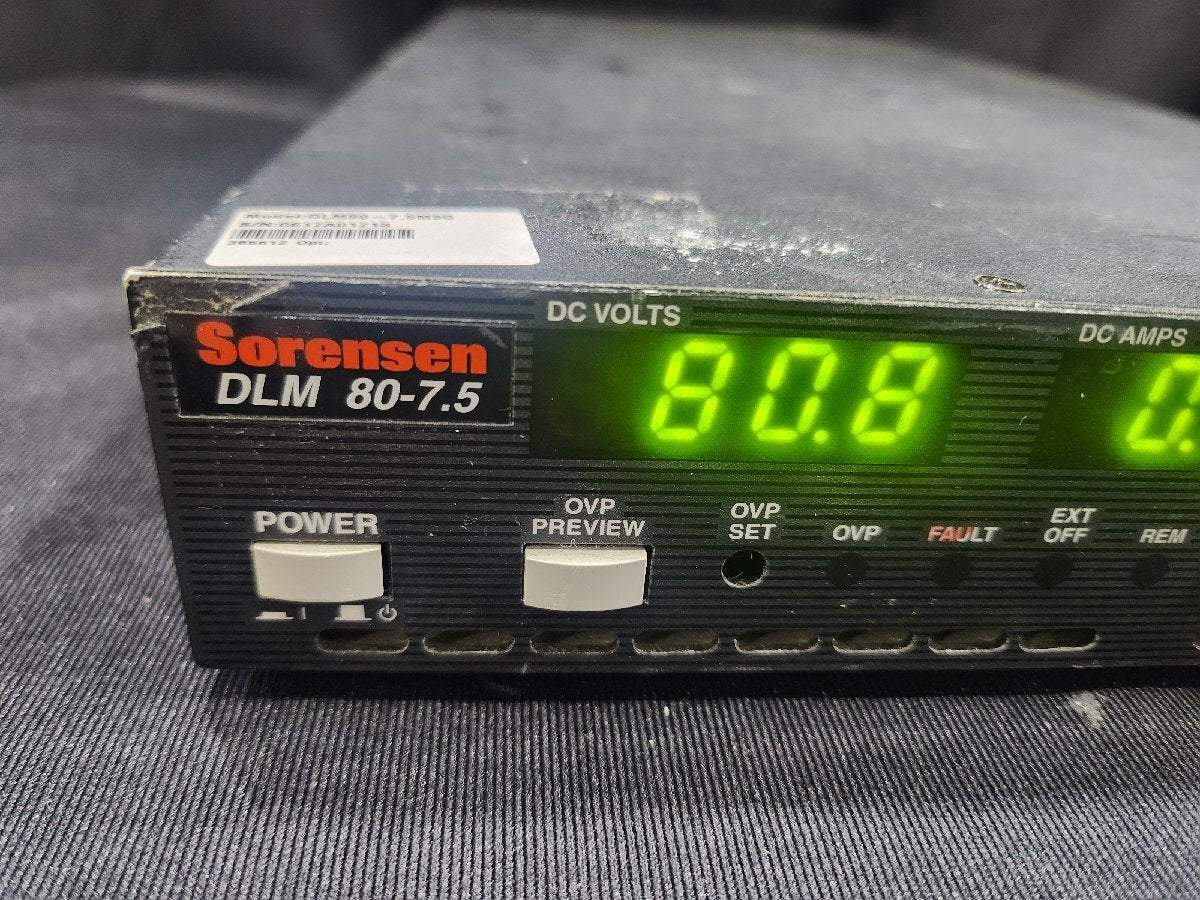 Sorensen DLM 80-7.5 DC Power Supply 80V 7.5A 600W [h1159251401]
