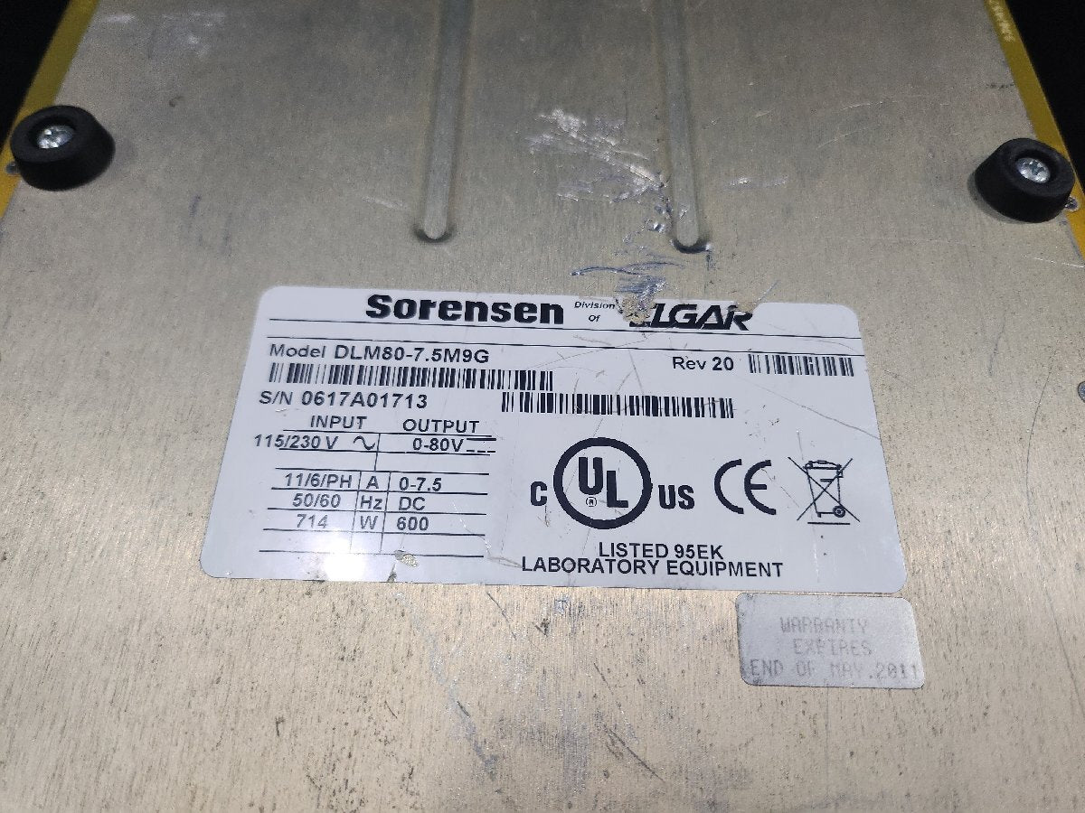 Sorensen DLM 80-7.5 DC Power Supply 80V 7.5A 600W [h1159251401]