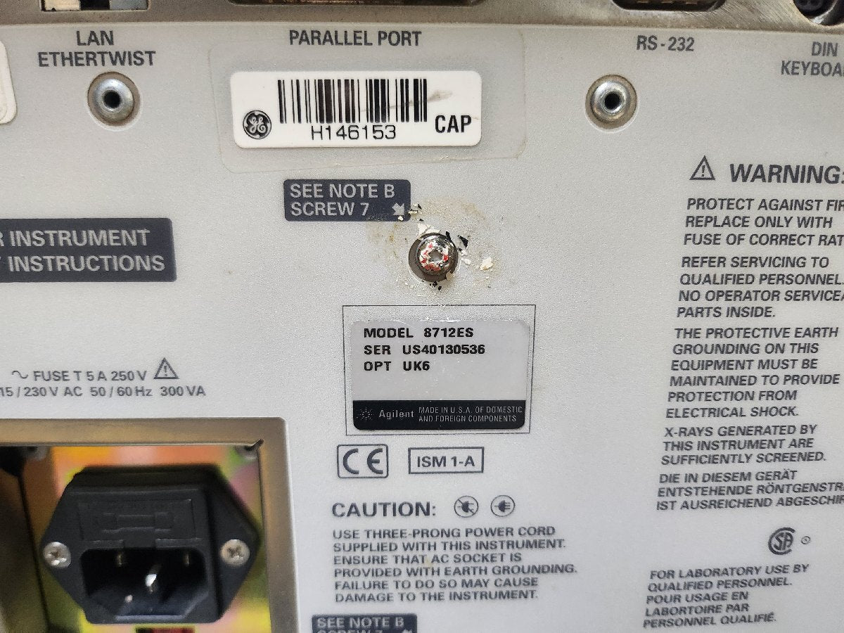 Agilent 8712ES RF Network Analyzer 300kHz-1300MHz (for parts or not working) [c1159766074]