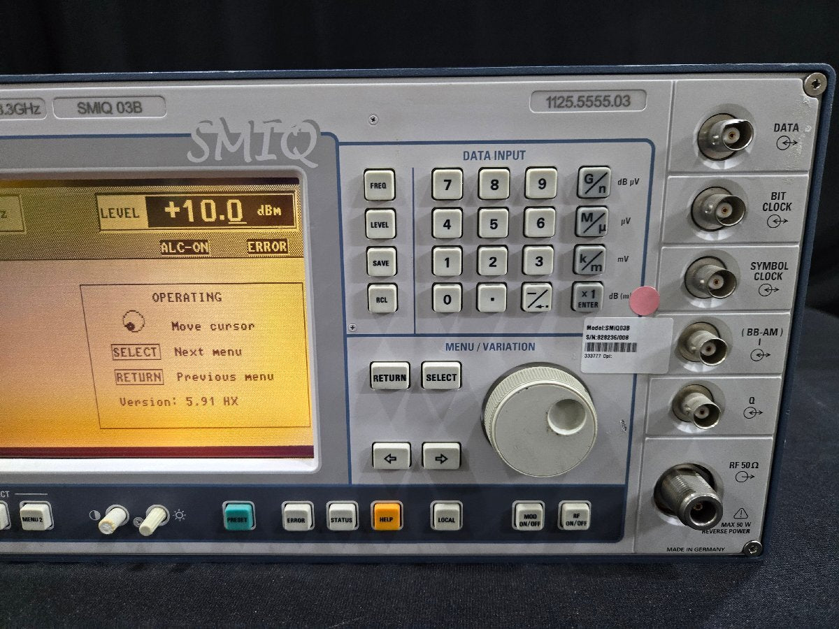 R&S SMIQ03B Signal Generator 300kHz-3.3GHz (for parts or not working) [o1159905414]