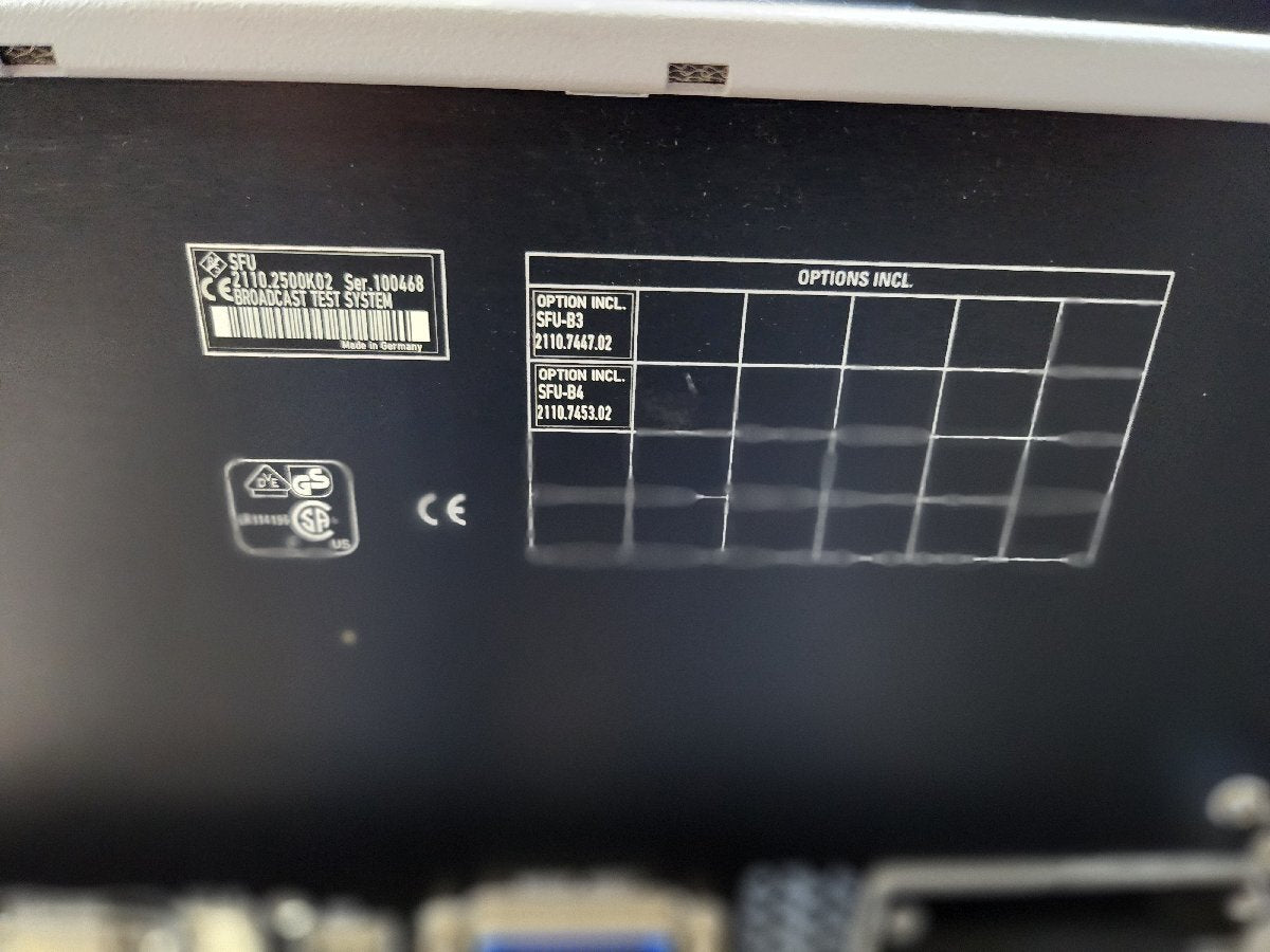 NBC R&S SFU Broadcast Test System Opt B3 B4 [b1160182098]